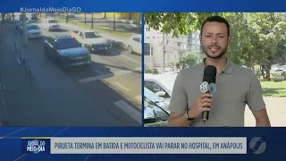 Pirueta termina em batida e motociclista vai parar no hospital, em Anápolis