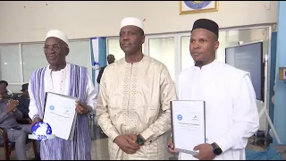 Signing ceremony for 2 partnership agreements between AGEFAU and 2 ministerial departments.
