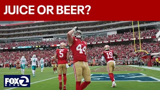 49ers Kyle Juszczyk fined $15K over chugging: Juice or beer? | KTVU