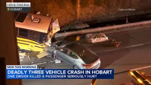 Driver killed in three-vehicle crash on I-65 in Hobart, IN, police say