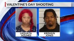 Couple charged after Valentine's Day shooting, ex-boyfriend's car struck