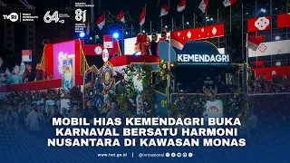 Mobil Hias Kemendagri Buka Karnaval Bersatu Harmoni Nusantara di Kawasan Monas
