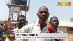 Meeting SDG 6 : Madamfo Ghana provides two mechanized boreholes for Subinso in Bono Region