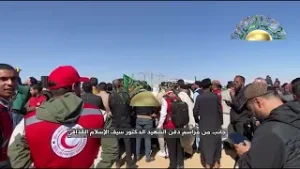 جانب من مراسم تشييع جثمان الشهيد سيف الاسلام القذافي