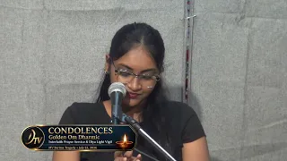 Condolences | Golden Om Dharmic Interfaith Prayer Service & Diya Light Vigil