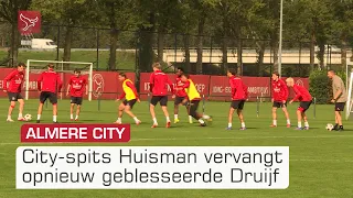 City-spits Huisman vervangt opnieuw geblesseerde Druijf bij duel tegen FC Dordrecht