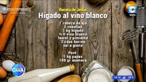Jesús Graña preparó un delicioso hígado al vino blanco con puré