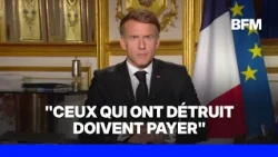 Emmanuel Macron addresses the French people following the violence on October 17th
