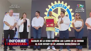 Alcalde de La Ceiba entrega las llaves de la ciudad al Club Rotary durante la Jornada Morazánica LVI