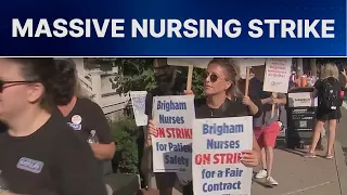'Don't want to be out here': 4,000 Mass. nurses walk off the job over contract dispute