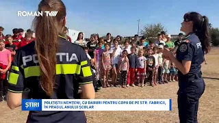 Polițiștii nemțeni, cu daruri pentru copii de pe str. Fabricii, în pragul anului școlar