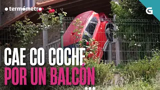Cae co coche por un balcón en Oleiros | O TERMÓMETRO
