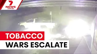 Alleged arsonist critical after tobacco shop fire | 7NEWS