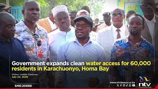 Government expands clean water access for 60,000 residents in Karachuonyo, Homa Bay