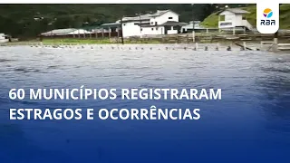 Storms cause damage in dozens of municipalities in Santa Catarina.