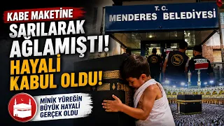 He cried while hugging the model of the Kaaba; his dream came true.. @Kanal33mersin