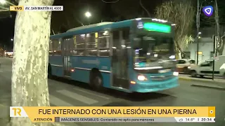 Pedestrian struck by a motorcycle while crossing San Martín Avenue