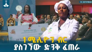 የ1 ሚሊዮን ብር አሸናፊ  ዓለምፀሐይ  አማረ  የፈጠራ ስራዋን ስታዩ ትገረማላችሁ ETV | EBC | EBCDOTSTREAM