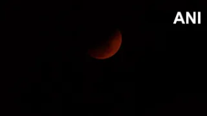 The partial Lunar eclipse begins; Visuals of the moon from Guwahati