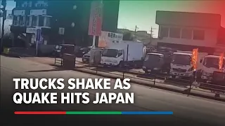 Footage shows trucks, cars shaking during Japan quake