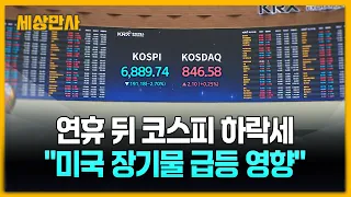 연휴 뒤 코스피 하락세…"미국 장기물 급등 영향" [세상만사] #코스피 #하락세 #미국장기물급등