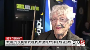 World's oldest pool player plays game in Las Vegas