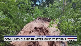 Community cleaning up in Burlington after storms