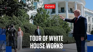 Trump gives tour of new White House helipad