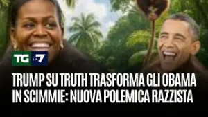 Trump su Truth trasforma gli Obama in scimmie: nuova polemica razzista
