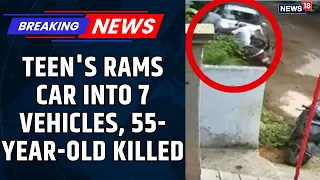Hyderabad Car Crash: 17-Year-Old Rams Vehicles, One Killed | CCTV-Footage | News18