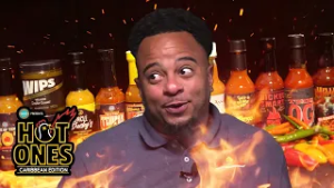 Golden Krust's Steven Clarke Takes on the Fiery Challenge | Hot Ones Caribbean | All Ah We Ep 03