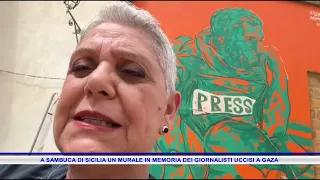 A MURAL IN SAMBUCA DI SICILIA IN MEMORY OF THE JOURNALISTS KILLED IN GAZA