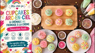 Mix-moi ça: Cupcakes Arc-en-Ciel & Crémage au Fromage à la Crème | Décoration Facile