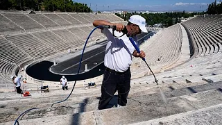 Panathenaic Stadium marble regains its shine: first cleaning of the Greek arena in a century