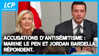 Accusations d'antisémitisme : la prise de parole de Jordan Bardella et Marine Le Pen à l'Assemblée