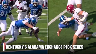 DEFENSE ON DISPLAY 🔥 Kentucky and Alabama exchange pick-sixes 🤯 | ESPN College Football