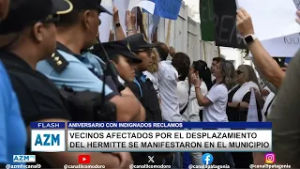Vecinos afectados por el desplazamiento del Hermitte se manifestaron en el municipio