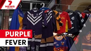 Fremantle goes purple for grand final fever | 7NEWS