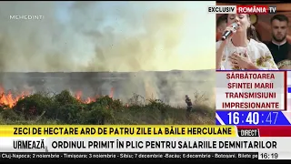 Powerful fire in Dâmbovița. Thick smoke is visible throughout the city of Găești, RO-Alert messag...