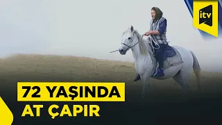 72 yaşlı nənə Kəlbəcər dağlarında at çapır