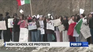 'Everybody wants justice': Central Indiana high schoolers walk out in protest of ICE operations