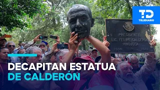 Felipe Calderón statue decapitated at Los Pinos following Reforma protest