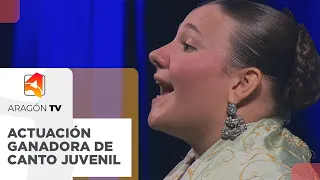 Ganadora canto femenino en la categoría juvenil en el IV Certamen de Jota La Dolores
