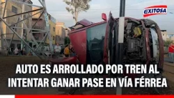 🔴🔵 Callao: Car struck by train after trying to beat it at rail crossing