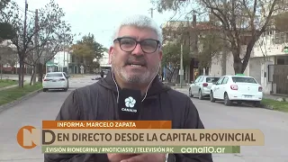Severe crash in front of the old Viedma casino: a taxi and a motorcycle collided