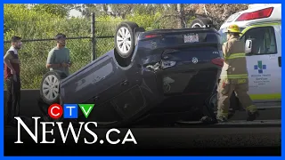 One hurt in Memorial Drive rollover | CTV News Calgary Noon Update for July 10, 2026