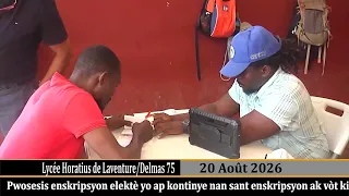 Pwosesis enkripsyon elektè yo ap kontinye nan sant enskripsyon vòt ki nan "Lycée H. Laventure.