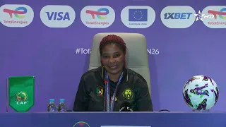 Cameroon Women's National Team coach, Valentine Ngoeuli, after winning the Women's Africa Cup of ...