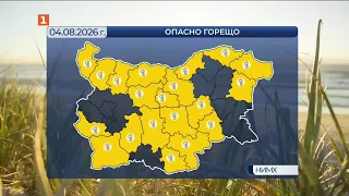 Максимални температури от 29° до 38° във вторник, Прогноза за времето, 04.08.2026