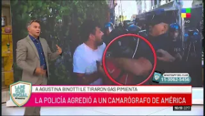 ? CONGRESO: LA POLICÍA AGREDIÓ A UN CAMARÓGRAFO DE AMÉRICA